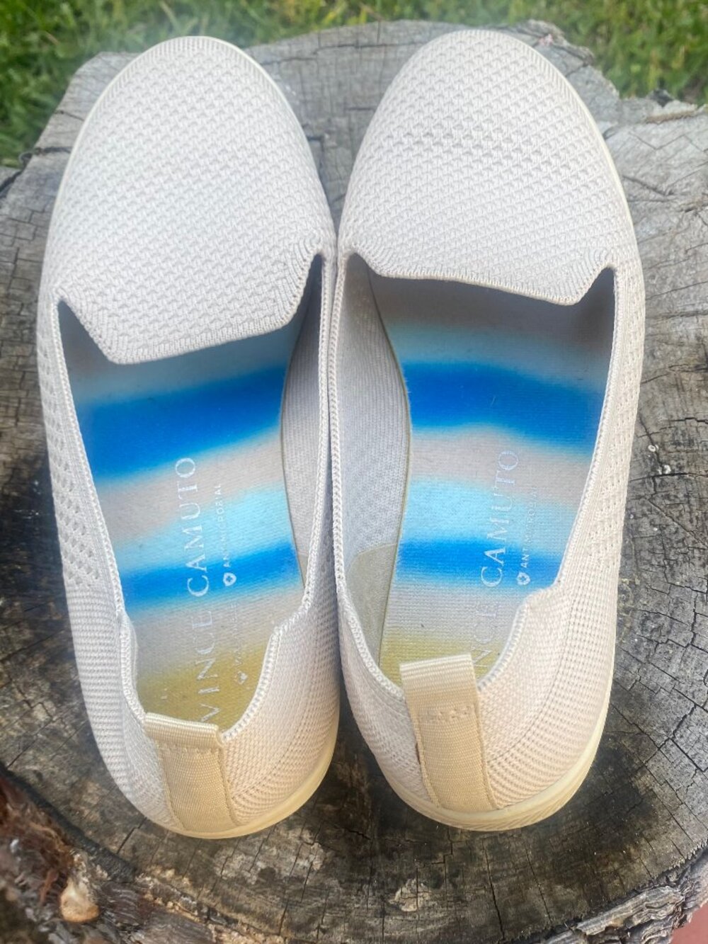 Vince Camuto Slip On Beige Sneakers Size 8.5 - Picture 2 of 6